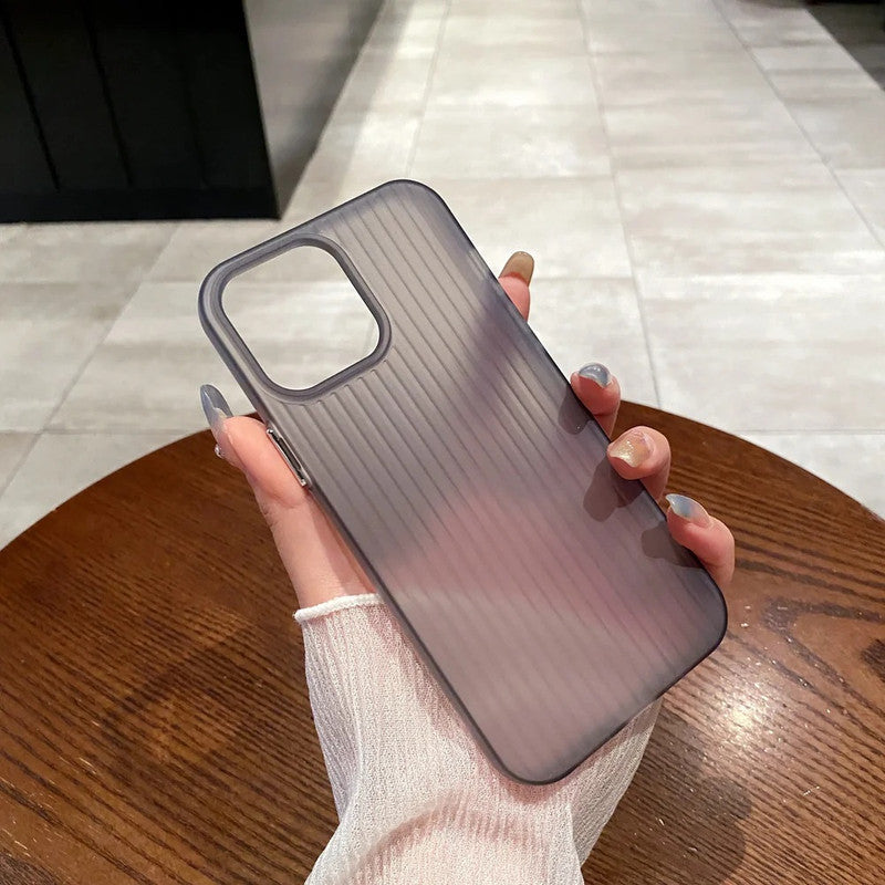 Virat Frosted Matte Finish Black lining Soft Case Translucent Slim Sleek fit Corrugated Stripes Pattern